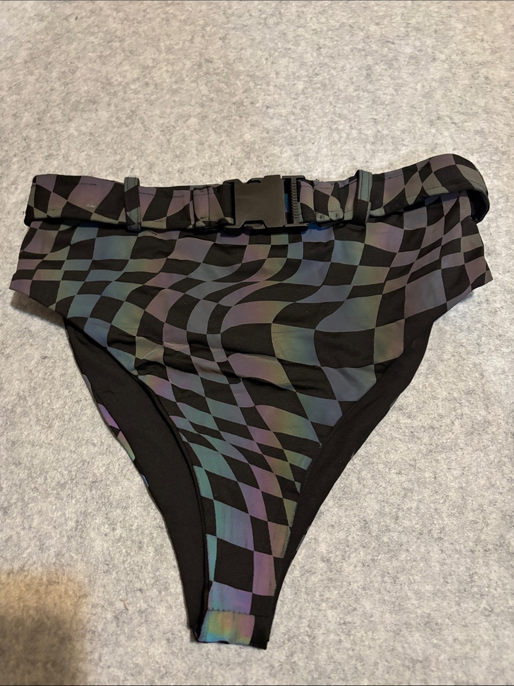 iHeartRaves Rainbow Reflective Checkered Racer Rave Set - Picture 6 of 8